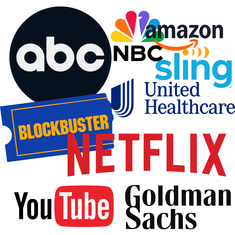 Picture of various company logos