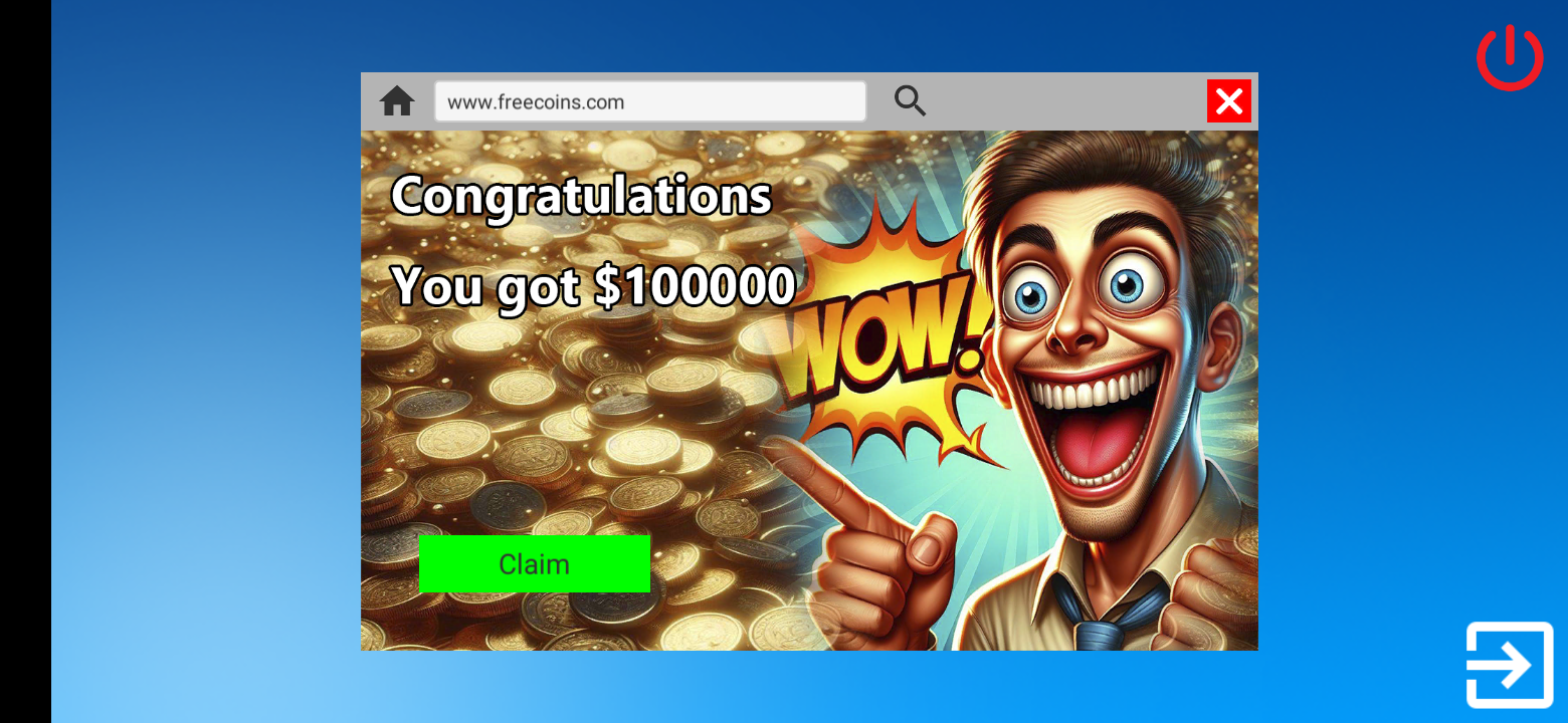 Scam-looking webpage with an AI-generated image of an exaggerated man