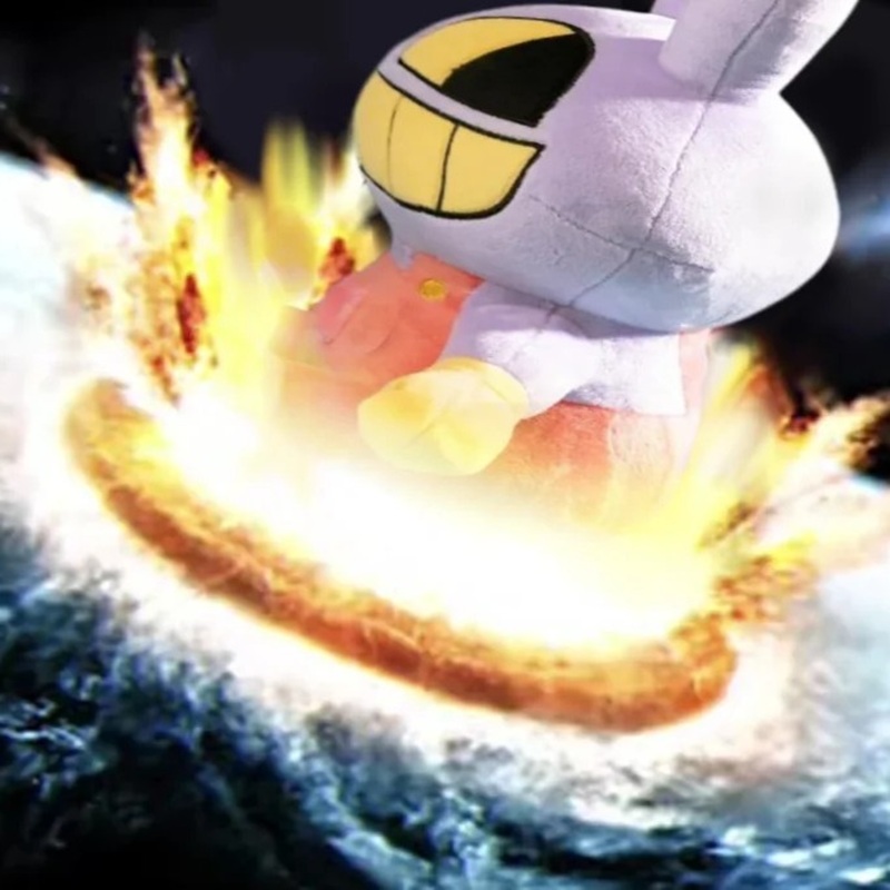 Meme of a Jax plush colliding with the Earth